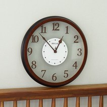 [바보사랑] 데일리데코 타이스 320 투명 원형 벽시계, 색상:우드