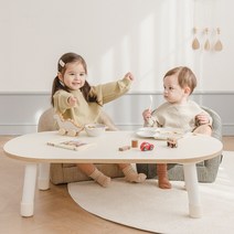 [리퍼] 원목 와이드 유아 책상 테이블_높이선택, 상판+다리33cm