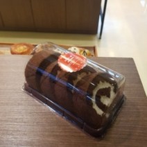 5045. 롤(미니)케익케이스 - 중앙 1pc (밑판 색상 바뀔수있음 갈색 검정랜덤 ) / 롤케익케이스 미니롤케익용기 롤케익포장용기