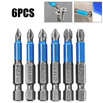 6Pcs 미끄럼 방지 스크루 드라이버 비트 세트 합금강 스크루 드라이버 자기 전기 충격 50mm PH1PH2PH3PZ1PZ2PZ3 도구 액세스 정밀 공업용 정밀