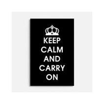 keep calm and carry on 블랙 액자 소 34평거실 인테리어 캔버스천인쇄 풍경, 알루미늄액자 (골드)