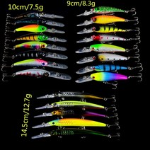 루어 21 개몫 낚시 루어 세트 믹스 21 색 혼합 3 모델 미노우 미끼 배스 낚시 미끼