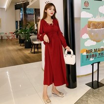블링앤수 여성 브이넥 캐주얼 울 원피스 KZZ883