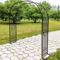 장미터널 아치 포도나무지지대 넝쿨 나팔꽃 글로벌노마드 전원주택대문 아치문 장미펜스, D.골드[가로 2.6 높이 2.3]