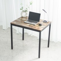 비셀리움 모던테이블 컴퓨터 철제책상 블랙프레임, 클래식브라운