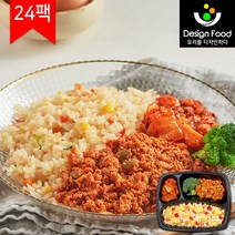 [디자인푸드]맛남주의 맛난식탁도시락 계란야채곤약볶음밥&불닭볶음 6팩/12팩/18팩/24팩 냉동도시락, 24팩