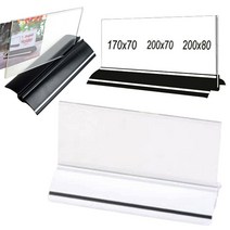 아크릴T자꽂이 아크릴 메뉴판 가격표 광고판 안내판 POP이름표, 250x80(검정)