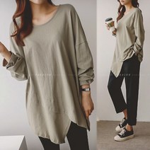 8380 (국내산)~77 롱 오버핏 박스 티셔츠 여성 봄가을