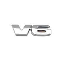 자동차 스타일링 금속 V6 엔진 로고 엠블럼 트렁크 스포츠 터보 자동 배지 3D 스티커 데칼 액세서리, Silver