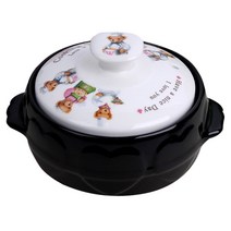 머그앤키친 국산 뚝배기 모음-22종, 16_하트곰 뚝배기-2호(블랙), 1개