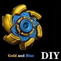 피젯스피너 피젯토이 GoBiggeR-오리지널 필버그 피젯 확산 지르코늄 광택 EDC 비틀 핑거 스피너 스트레스, 14 Alloy gold blue