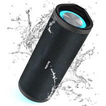 HEYSONG 휴대용 블루투스 포터블 스피커 IPX7, Black