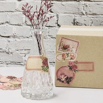 꽃무늬 빈티지 스티커 견출지 빨간색톤 60매 레트로 다꾸 라벨