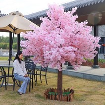 사쿠라 조화플랜트박스 벚꽃 인조 나무 조화나무 모형, 1 높이1.5m확장1m