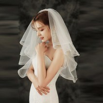 [KT알파쇼핑]러블리 4단 숏 웨딩 베일 셀프웨딩 스냅 브라이덜샤워, 기본상품_색상_상세페이지참조, 기본상품