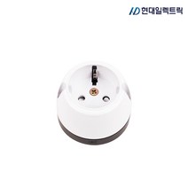 현대 접지 노출 1구 콘센트 나사타입 화이트, 1개