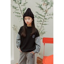 주니어 초등학생 반폴라티 기모 배색 맨투맨