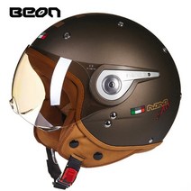 전기 스쿠터 바이크 오토바이 헬멧 오픈 페이스 빈티지 Casco ECE 인증 소두핏, B matt brown