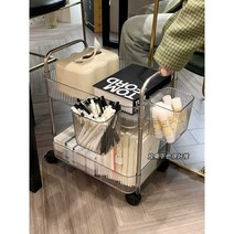 이동식카트 트롤리 드레싱카 이동식 미용실 다용도 업소용 카트, 투명 2겹