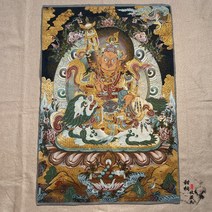 티베트 탕카 자수 탄트라 초상화 브로케이드 장식 그림 Vajra Daikokuten Mahagala Fudo 왕, 재물 천왕