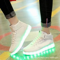 USB 충전식 벨크로 셔플댄스 야광 경량 클럽슈즈