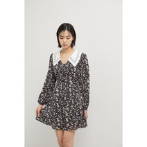 [랩] [LAP] AM1WO362 레이스 탈착 카_라 꽃 프린트 미니원피스 (P00195