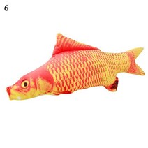 크리에이티브 3D 물고기 모양 애완 동물 장난감 봉제 대화 형 개박하 고양이 베개 놀이, [03] 40cm, [05] 5