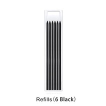 단단한 목수 연필 세트 목공 도구 기계식 연필 3 색 리필 건설 작업 도구 목공 마킹 스크라이버, 04 Black Refill