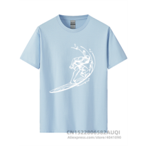 바다 서핑 보드 남성 코튼 티셔츠 스트리트웨어 서핑 보드 라글란 소매 의류 캐주얼 탑, 19 D5611W-Skyblue_01 XS