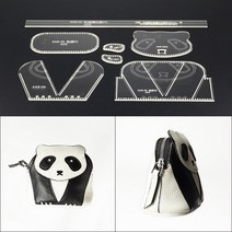 원데이클래스 가죽공방 카드지갑만들기 donyamy 1 set diy leather craft acrylic the panda 지갑 emplates, 없음