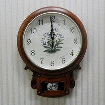 도자기 원목 벽시계 장식품 인테리어소품 엔틱소품, 상세페이지 참조