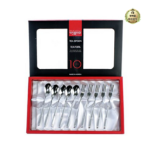 라이브잇 키친플라워 무궁화샌딩 티스푼포크 세트 ES3412, 스푼 5p + 포크 5p, 12세트