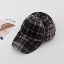 에스랑제이 겨울 남자 여자 체크 야구모자 볼캡 HC06