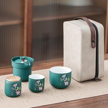 다도세트 다기세트 휴대용다기세트 빠른 컵 kung fu 차 여행 단순성 세라믹 야외 찻주전자 one pot two cup teaset chinese tea cup set, 여행 차 세트