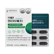 브레인 알티지 rTG 오메가3 EPA DHA 은행잎 추출 노르웨이산 정제어유 플라보놀 배당체 시니어 중년 남자 여자 부부 60 캡슐, 1통, 30캡슐