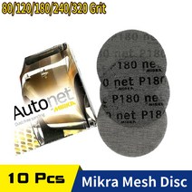 먼지 없는 메쉬 샌딩 디스크 막힘 방지 후크 및 루프 건식 연삭 연마 MIRKA 사포 80-320 그릿 3 quot4quot 5 quot6quot 9quot, [01] 80, [05] 9 Inch 225mm