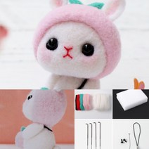 양모펠트 키트(복숭아토끼) 만들기키트 바느질놀이