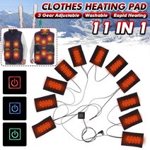 열선조끼 11pcs 옷 난방 패드 usb 충전 3 기어 전기 조끼 재킷 난방 시트 야외 따뜻한 겨울 난방 조끼 패드