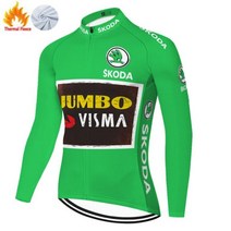 남성용 긴팔 사이클링 저지 2023 프로암 점보 비스마 말롯 의류 겨울 플리스