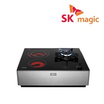 SK매직 3구 빌트인/스탠드(선택) 가스 하이브리드 전기렌지 하이라이트 레인지 GRABH300H, LNG, GRABH300H(스탠드식)