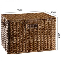 라탄바구니 빨래 옷보관함 라탄정리함 과일 집들이선물 장바구니 간식바구니, 01, 다크 커피 색상 38 26 25cm 플립