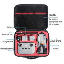 dji텔로 교육용 코딩 미니 드론 DJI 에어 2 S 휴대용 운반 케이스 숄더백 PU 방수 핸드백 S/매빅 보관 가방 액세서리, [01] Red