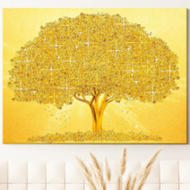 [인메이블] 보석 황금 돈나무 수공예 액자 돈들어오는 거실 현관 풍수 인테리어 두꺼비집 가리개 배전함커버, 3.HM-보석 황금 돈나무, 캔버스액자[72x53cm]
