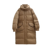 2022 기질 통근 후드 하프 집업 화이트 오리털 롱 하이넥 도톰 구미 패딩