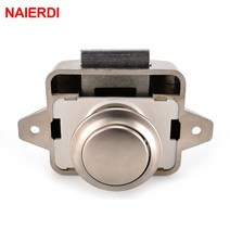 10PCS NAIERDI Diamete 26mm 캠핑카 푸시 잠금 RV 캐러밴 보트 모터 홈 캐비닛 서랍 래치 버튼 가구 하드웨어, CHINA, pearl nikel