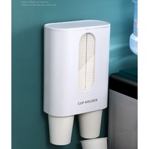 가정용 사무실용 무타공 1구 2구 반투명 종이컵 디스펜서, 2구 화이트