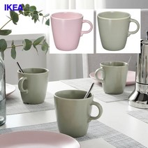 [무료배송]이케아온라인몰 FARGKLAR 파스텔 커피잔 카페머그잔 신혼 커피머그컵, 머그잔 4p 라이트핑크