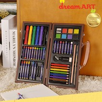 드림아트 어린이용 미술세트 우드케이스 MS-55W, 혼합 색상, 1세트