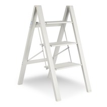 에이치앤아이 4단 계단형 프리미엄 접이식사다리 최대하중 150kg A175-4S, 화이트