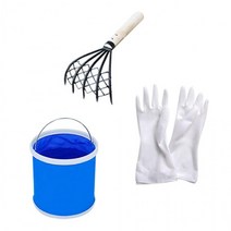 세트 조개 고무장갑 물통 호미 바지락 체험 해루질 세트 도구 준비물 갯벌 갈퀴 호미 체험 통 태안 삽, 1-해루질체험-세트1, 1개